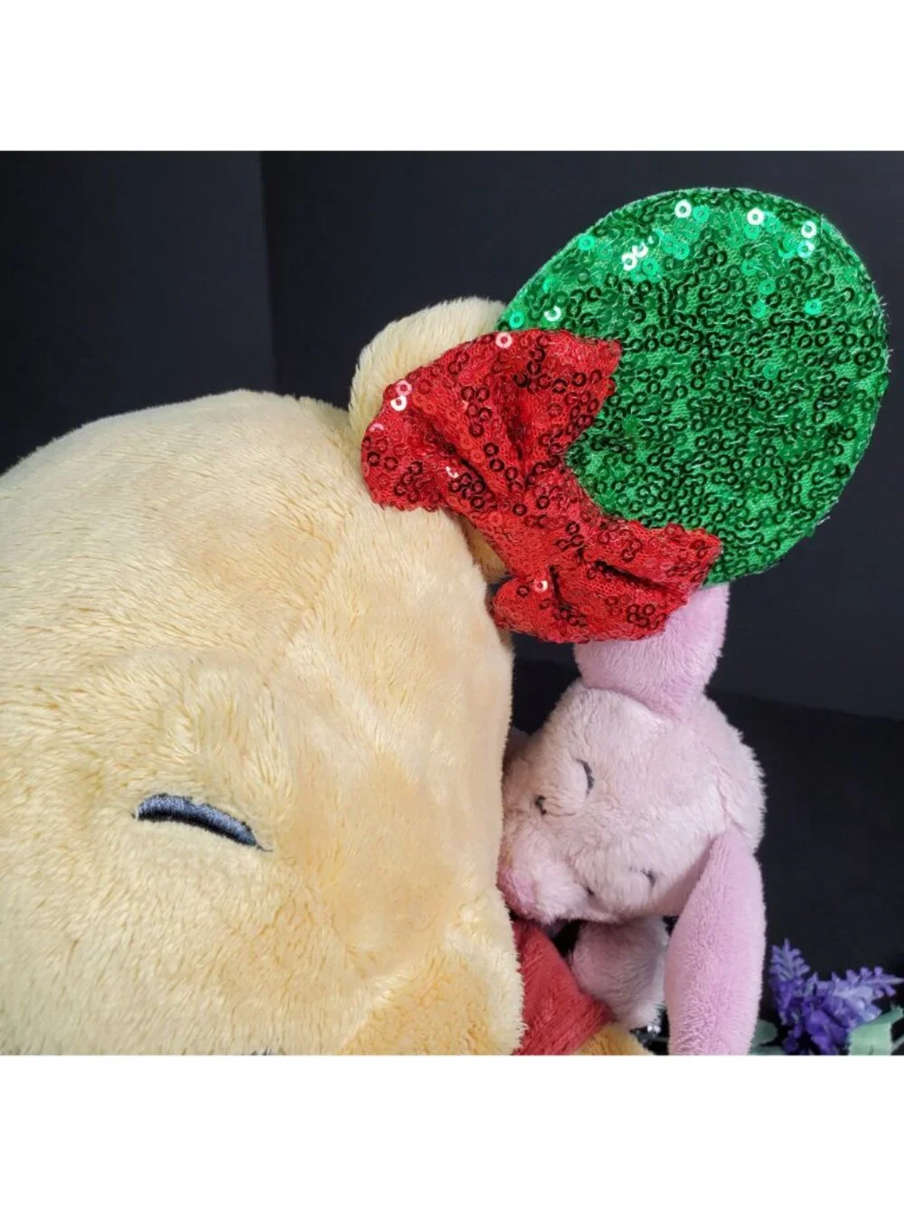 Minnie Mouse Ears Barretts Christmas Sequins Red Hair Bow Clips Hair Accessories